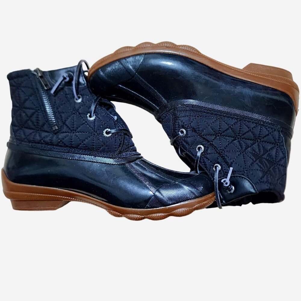Sperry black waterproof duck boot, fleece lined - size 8